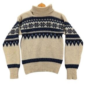 BS Scandinavian Design Men's Fair Isle Turtleneck Sweater Denmark Wool Blend XS